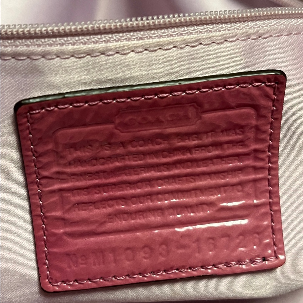 Coach Pink Patent Leather Shoulder Bag, vintage, poppy, - Picture 10 of 17